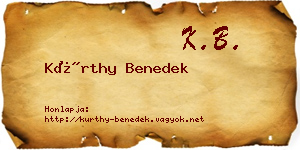 Kürthy Benedek névjegykártya
