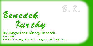 benedek kurthy business card